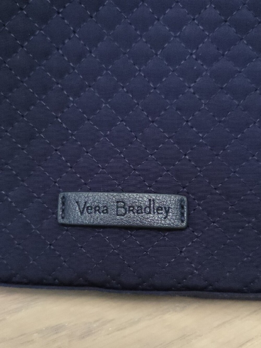 NWOT Vera Bradley Triple Zip Hipster Quilted Crossbody in Navy Blue - Picture 2 of 10